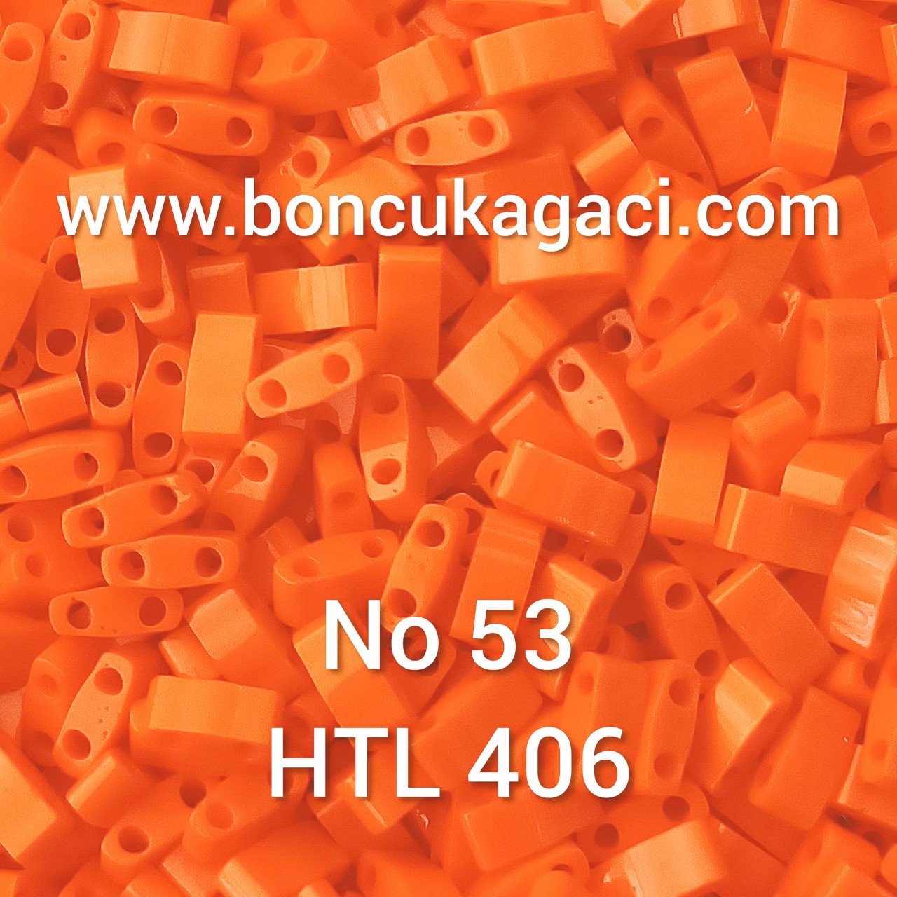 No:53 Miyuki Half-Tila , Half Tila Boncuk HTL 406 Opak turuncu 5 gr