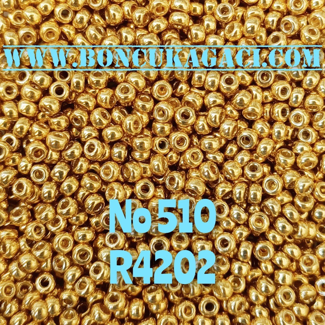 Miyuki Kum Boncuk , Miyuki Round Boncuk 11/0 No:510 R4202 Duracoat Galvaniz Altın 10 gr