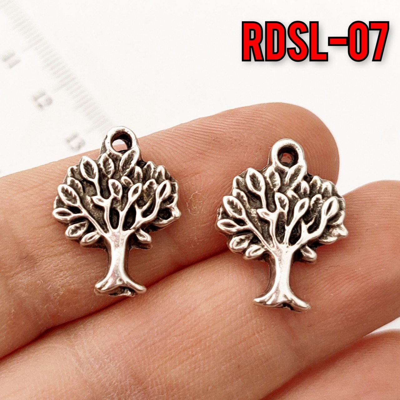 RDSL-07 Gümüş Kaplama Ağaç Kolye Ucu Sallantı
