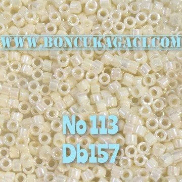 NO:113 Miyuki Delica , Miyuki Boncuk 11/0 DB157  Bej Opak Gökkuşağı