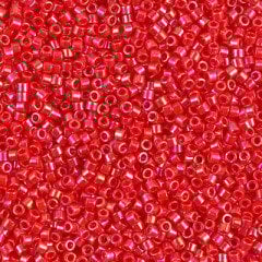 NO:114 Miyuki Delica , Miyuki Boncuk 11/0 DB159 5 gr Kırmızı, Opak, Gökkuşağı
