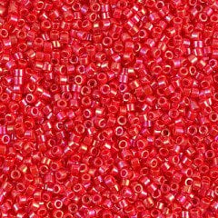 NO:114 Miyuki Delica , Miyuki Boncuk 11/0 DB159 5 gr Kırmızı, Opak, Gökkuşağı