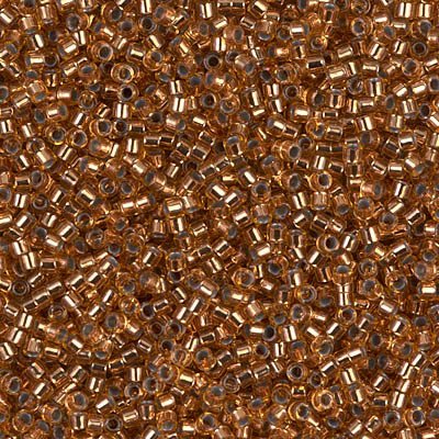 NO:197 Miyuki Delica Boncuk 11/0 DB181 Kahverengi, Şeffaf, İçi Kaplamalı