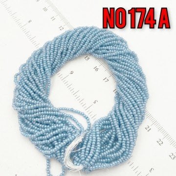 No: 174 A Parlak Açık Mavi Preciosa Dizi Kum Boncuk 11/0
