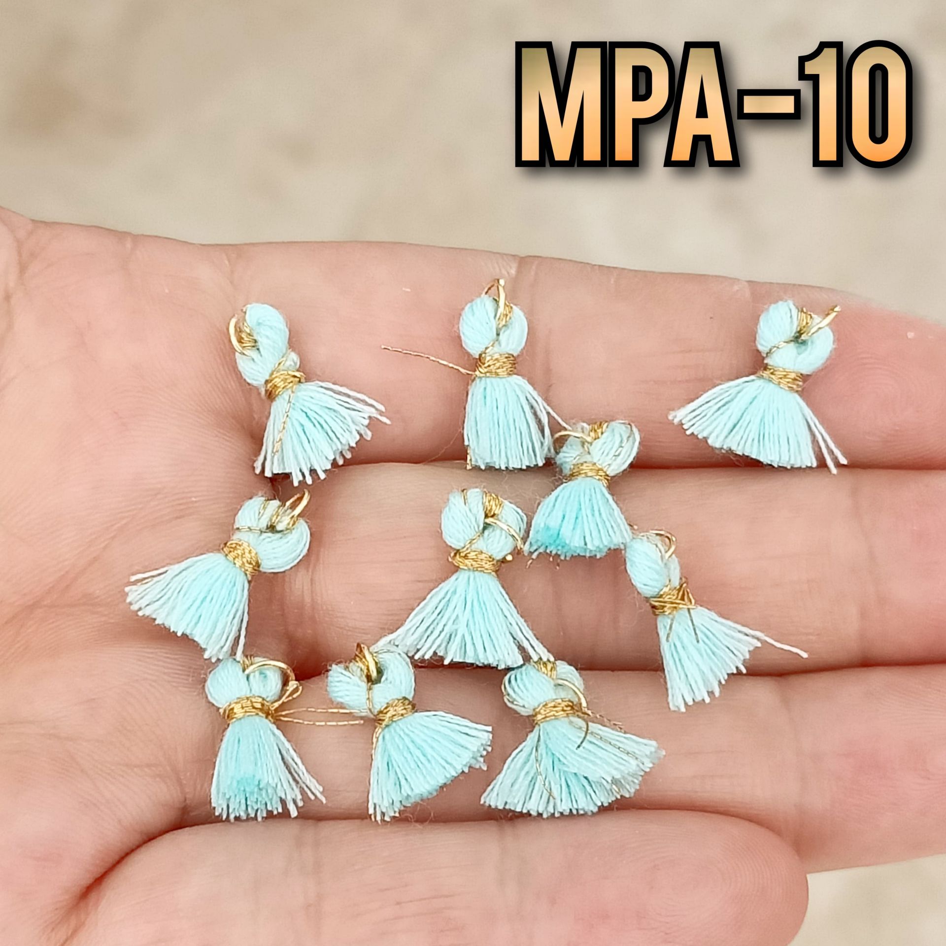 MPA-10 Açık Mavi Altın Halkalı Mini Püskül