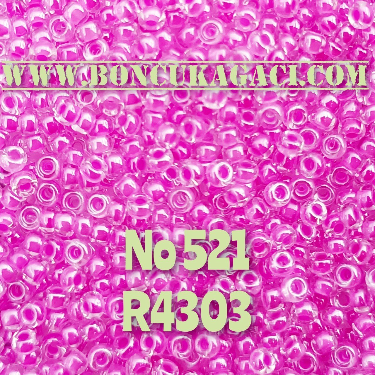 Miyuki Kum Boncuk , Miyuki Round Boncuk 11/0 No:521 R4303 Parlak Lila-Pembe 10 gr