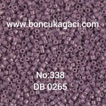 NO:338 Miyuki Delica , Miyuki Boncuk 11/0 DB265 Opak Mürdüm