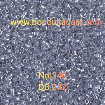 NO:340 Miyuki Delica Boncuk 11/0 DB242 Sedefli Gri