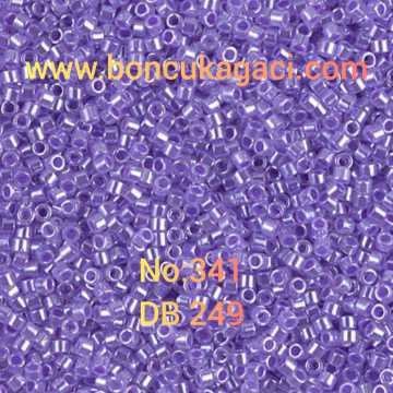 NO:341 Miyuki Delica , Miyuki Boncuk 11/0 DB249 Sedefli Menekşe Mor