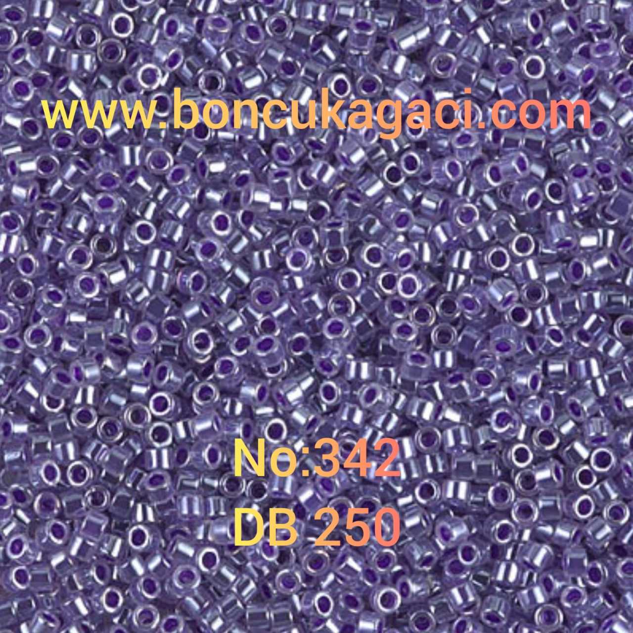 NO:342 Miyuki Delica , Miyuki Boncuk 11/0 DB250 Sedefli Mor