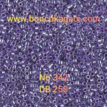 NO:342 Miyuki Delica , Miyuki Boncuk 11/0 DB250 Sedefli Mor