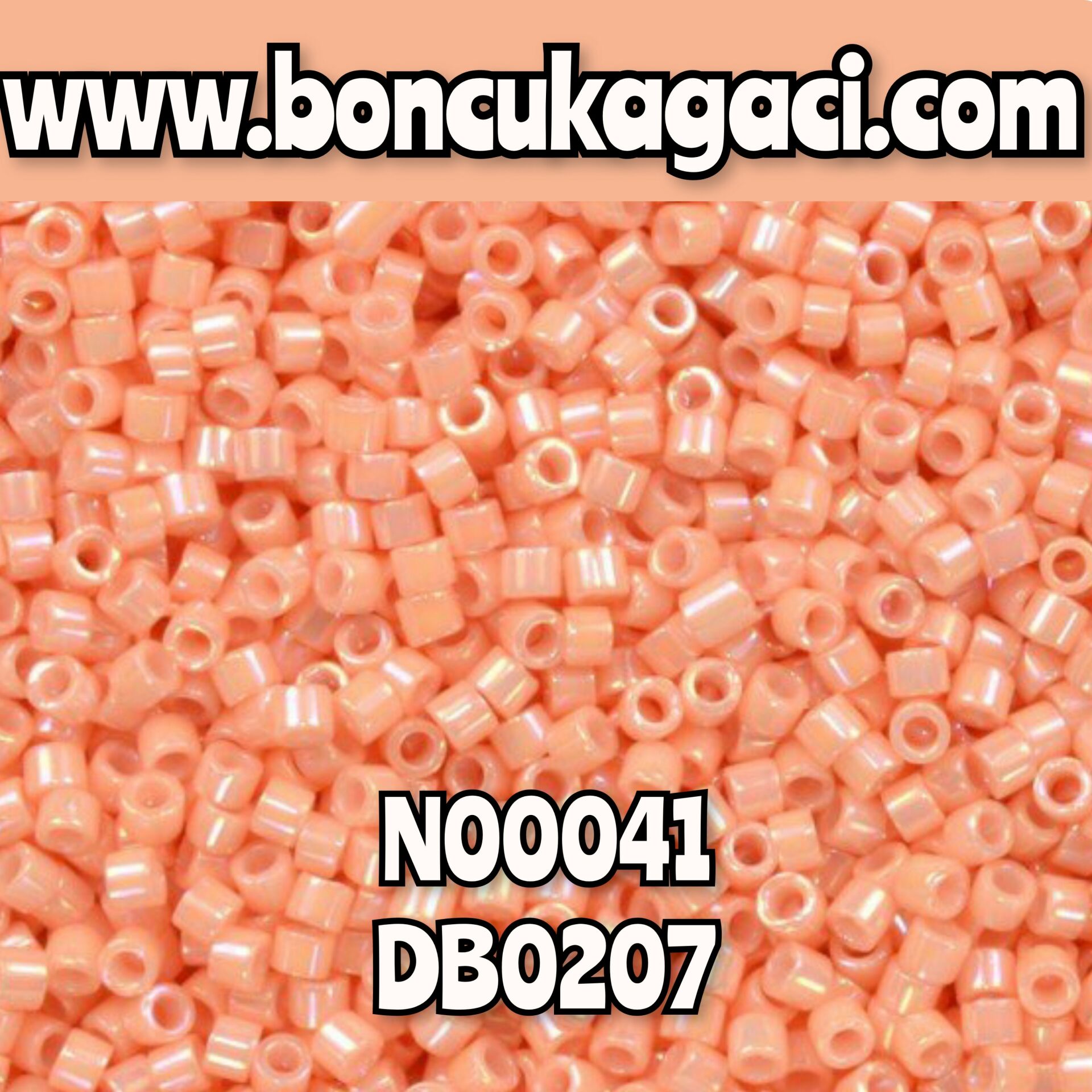 NO:041 Miyuki Delica Boncuk 11/0 DB0207 Opak Açık Şeftali Pembe