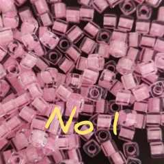 1.8 mm No:01 Miyuki Küp Boncuk , Miyuki Square Boncuk 5 gr Pembe