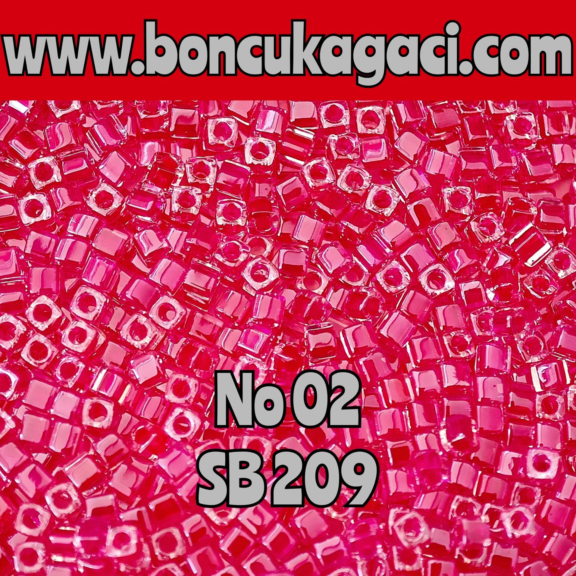 1.8 mm No:02 Miyuki Küp Boncuk , Miyuki Square Boncuk 5 gr Fuşya