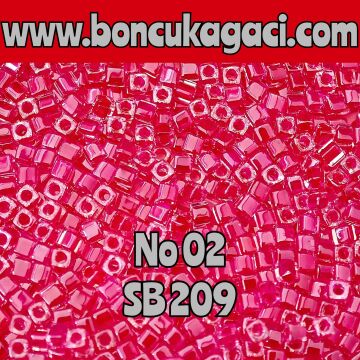 1.8 mm No:02 Miyuki Küp Boncuk , Miyuki Square Boncuk 5 gr Fuşya