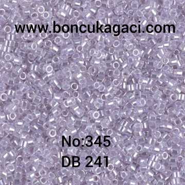 NO:345 Miyuki Delica , Miyuki Boncuk 11/0 DB241 Sedefli Açık Lila