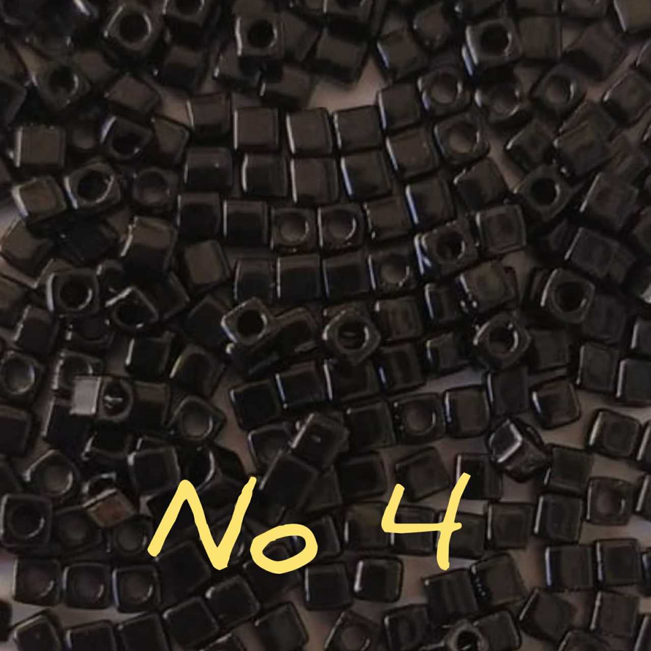 1.8 mm No:04 Miyuki Küp Boncuk , Miyuki Square Boncuk 5 gr Parlak Siyah
