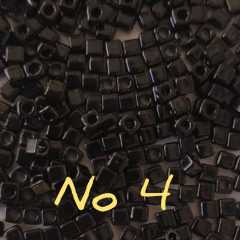 1.8 mm No:04 Miyuki Küp Boncuk , Miyuki Square Boncuk 5 gr Parlak Siyah
