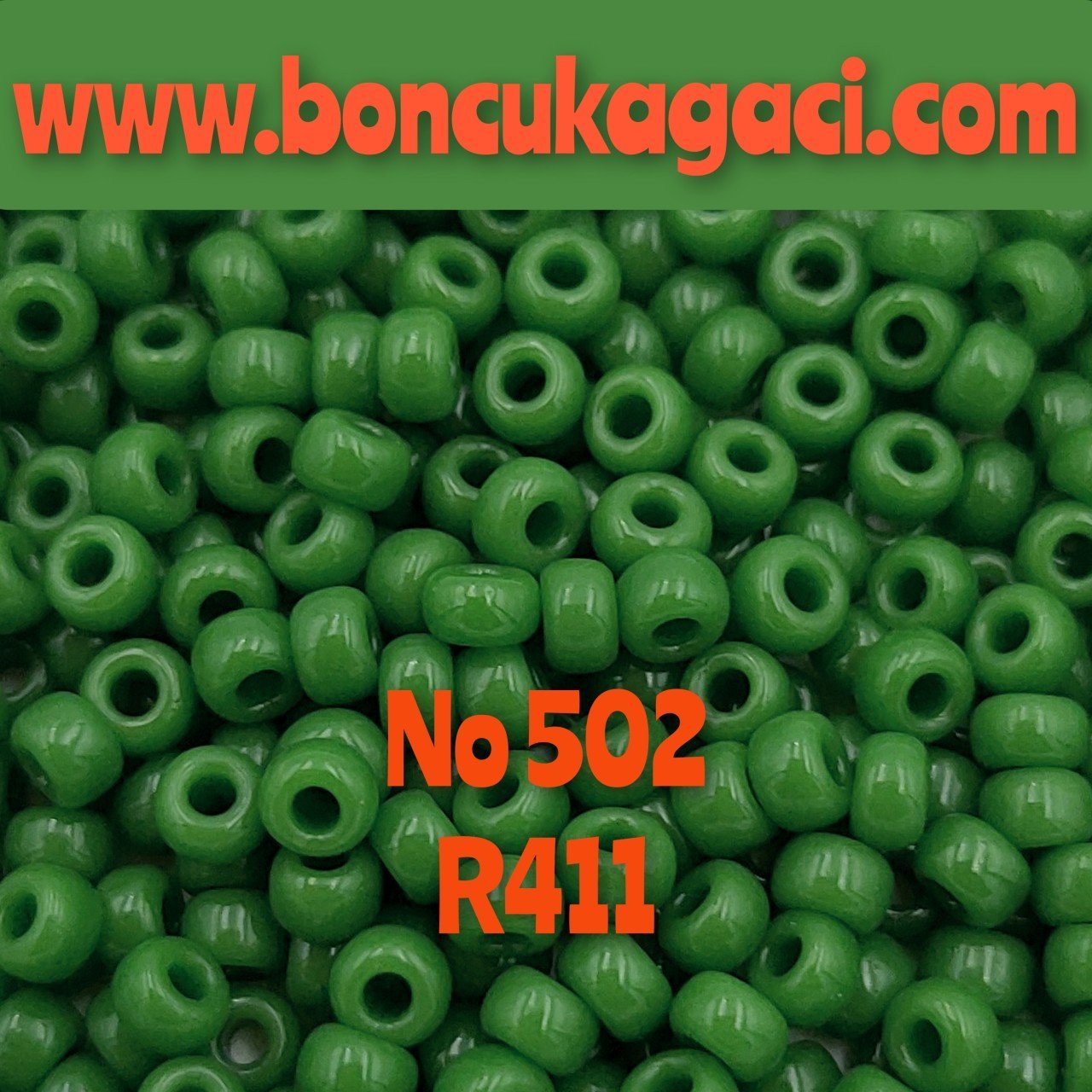 Miyuki Kum Boncuk , Miyuki Round Boncuk 8/0 No: 502 R411 Opak Yeşil 10 gr