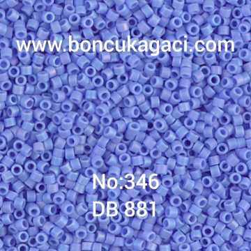 NO:346 Miyuki Delica , Miyuki Boncuk 11/0 DB881 Rainbow Mat Mavi