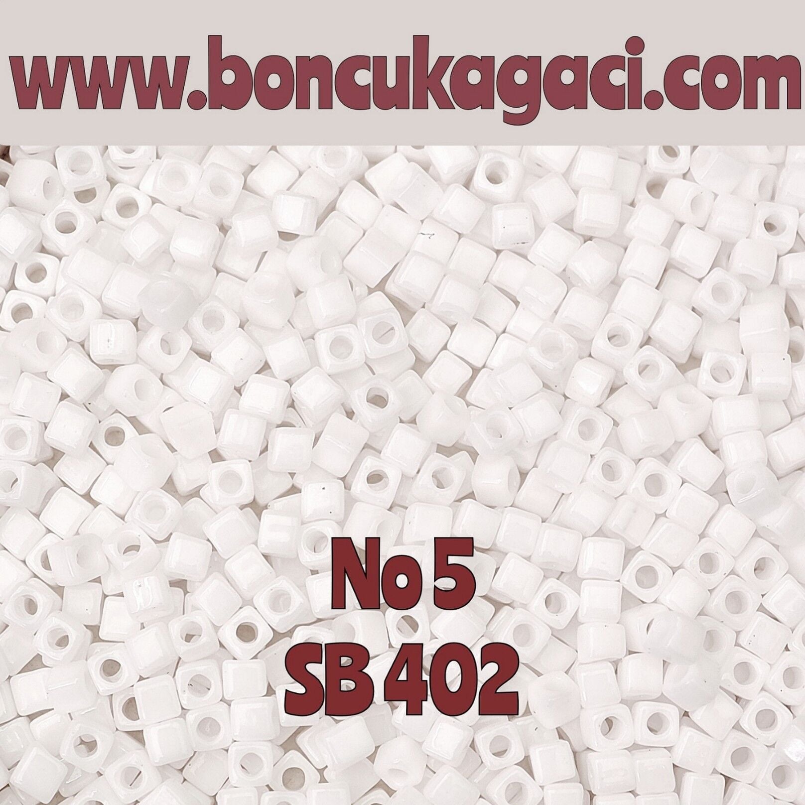1.8 mm No:05 Miyuki Küp Boncuk , Miyuki Square Boncuk 5 gr Beyaz