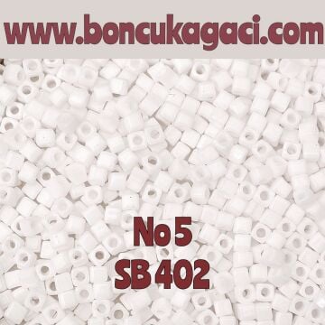 1.8 mm No:05 Miyuki Küp Boncuk , Miyuki Square Boncuk 5 gr Beyaz