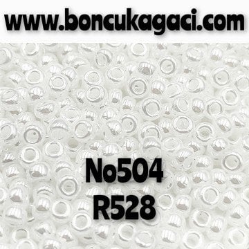 Miyuki Kum Boncuk , Miyuki Round Boncuk 8/0 No: 504 R528 Parlak İnci Beyaz 10 gr
