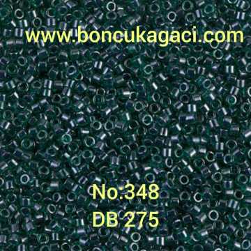 NO:348 Miyuki Delica , Miyuki Boncuk 11/0 DB275 Sedefli Koyu Yeşil