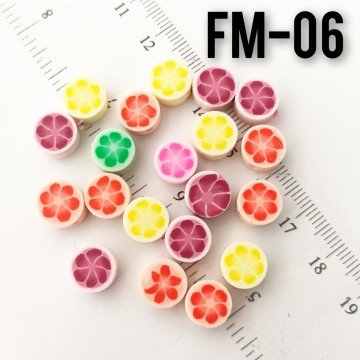 Fm-06 Karışık Soft Renk Çiçek Fimo Boncuk