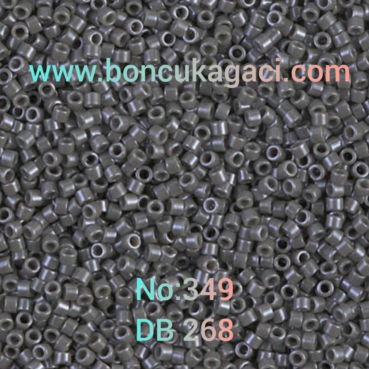 NO:349 Miyuki Delica , Miyuki Boncuk 11/0 DB268 Gri