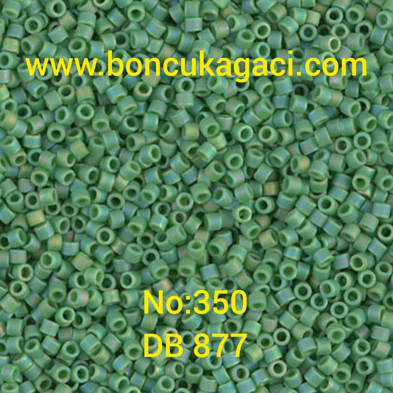 NO:350 Miyuki Delica , Miyuki Boncuk 11/0 DB877 Rainbow Mat Yeşil