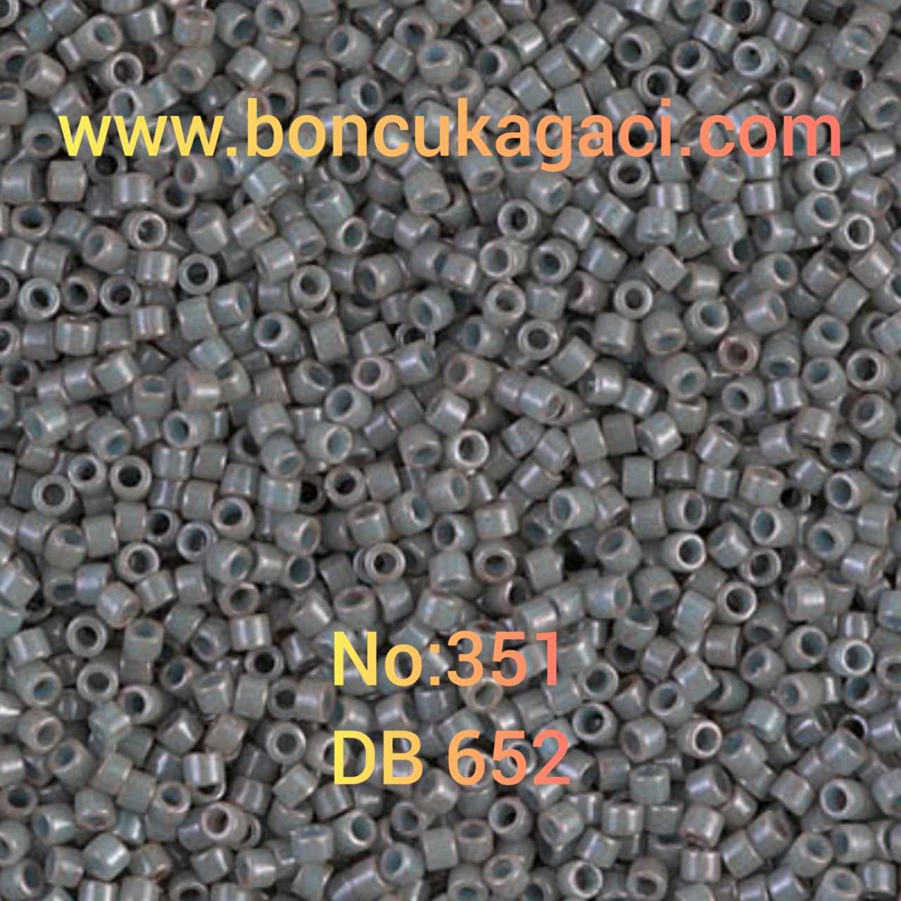 NO:351 Miyuki Delica , Miyuki Boncuk 11/0 DB652 Opak Hareli Gri