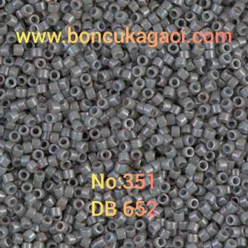 NO:351 Miyuki Delica , Miyuki Boncuk 11/0 DB652 Opak Hareli Gri
