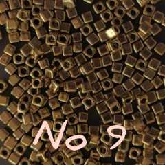 1.8 mm No:09 Miyuki Küp Boncuk , Miyuki Square Boncuk 5 gr Bakır Rengi