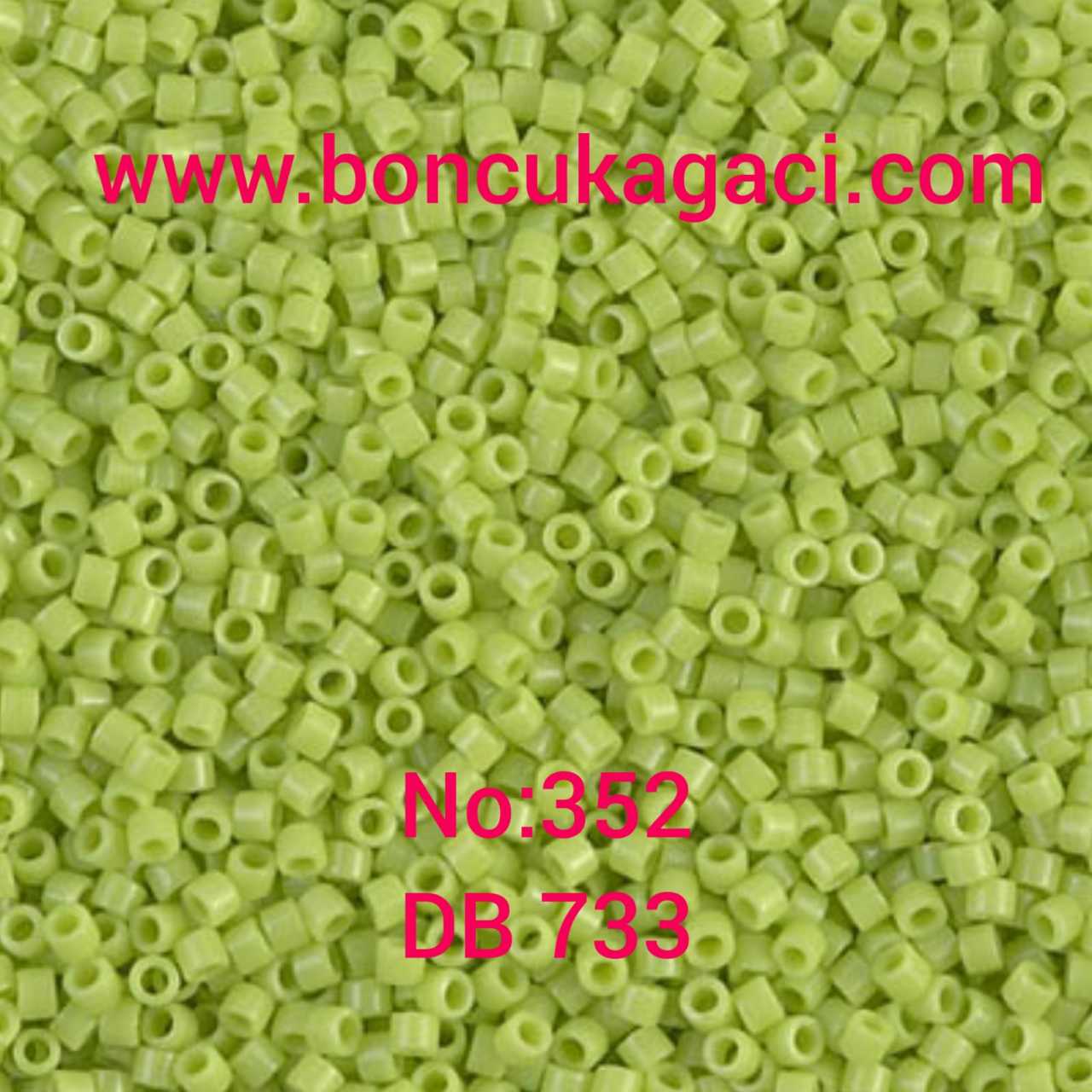 NO:352 Miyuki Delica , Miyuki Boncuk 11/0 DB733 Opak Açık Yeşil