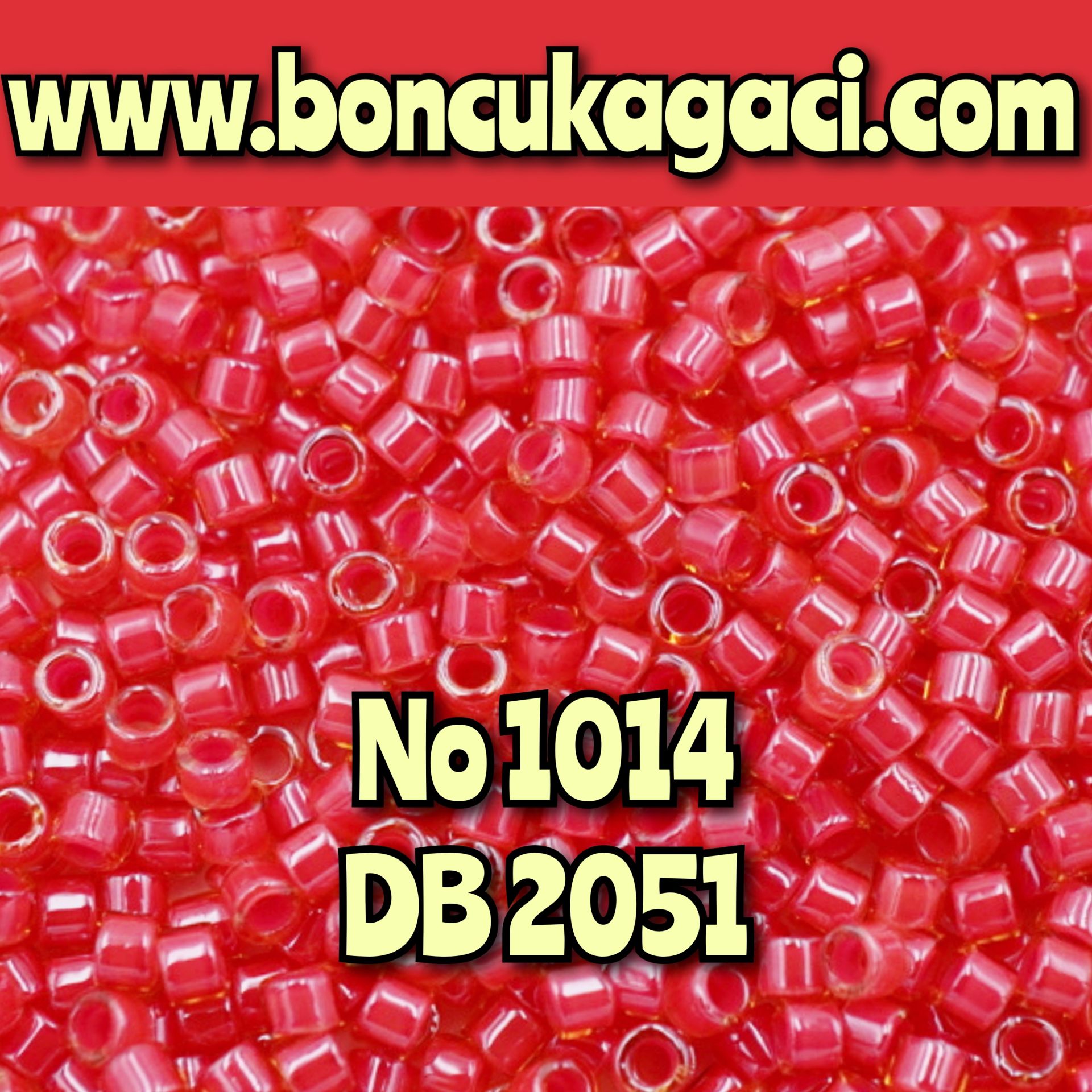 NO:1014 Miyuki Delica Boncuk 11/0 DB2051 İçten Boyalı Gelincik Kırmızı