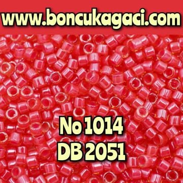 NO:1014 Miyuki Delica Boncuk 11/0 DB2051 İçten Boyalı Gelincik Kırmızı