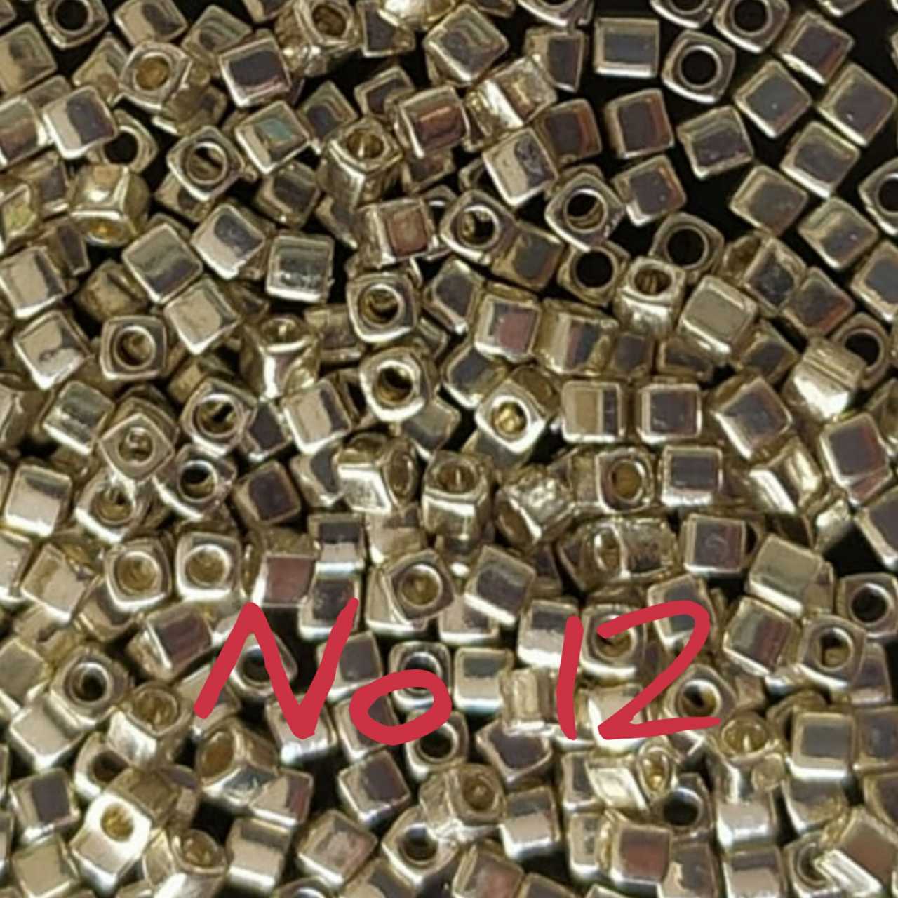 1.8 mm No:12 Miyuki Küp Boncuk , Miyuki Square Boncuk 5 gr Gümüş Rengi
