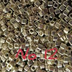 1.8 mm No:12 Miyuki Küp Boncuk , Miyuki Square Boncuk 5 gr Gümüş Rengi