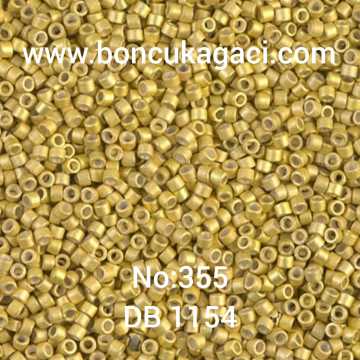 NO:355 Miyuki Delica Boncuk 11/0 DB1154 Galvaniz Mat Açık Altın