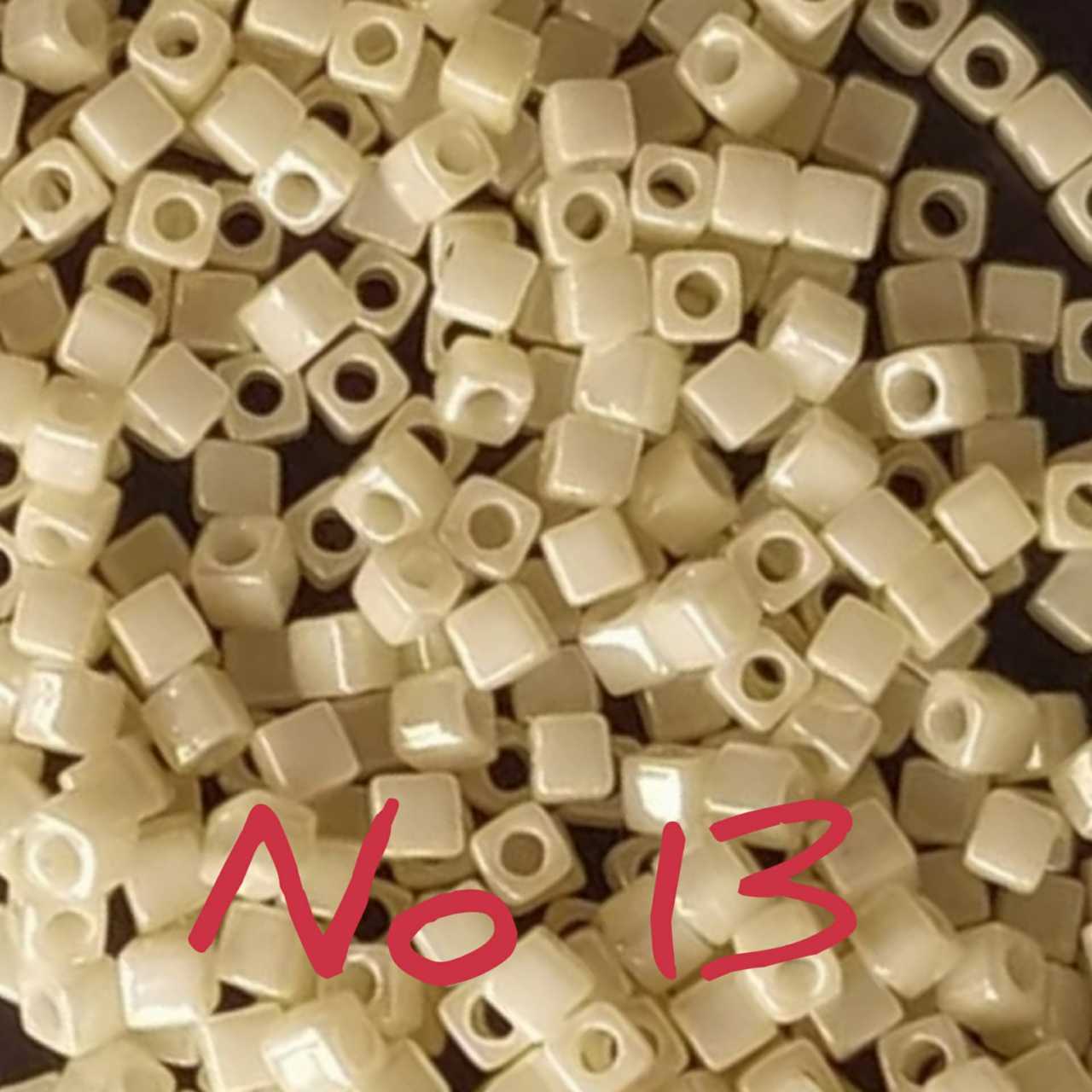 1.8 mm No:13 Miyuki Küp Boncuk , Miyuki Square Boncuk 5 gr Krem Rengi