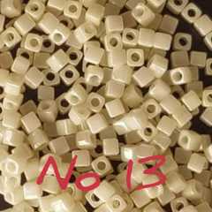 1.8 mm No:13 Miyuki Küp Boncuk , Miyuki Square Boncuk 5 gr Krem Rengi