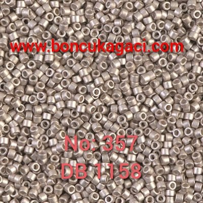 NO:357 Miyuki Delica Boncuk 11/0 DB1158 Galvaniz Mat Dumanlı Ametist