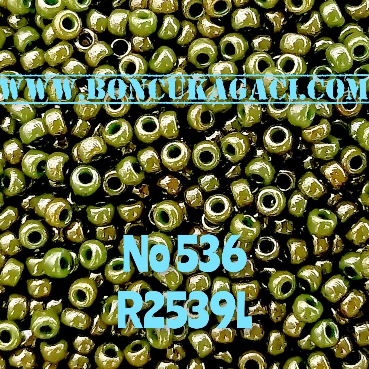 Miyuki Kum Boncuk , Miyuki Round Boncuk 11/0 No:536 R2539L Parlak Haki 10 gr