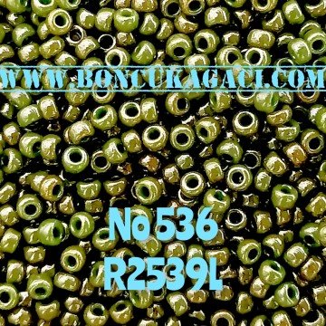 Miyuki Kum Boncuk , Miyuki Round Boncuk 11/0 No:536 R2539L Parlak Haki 10 gr