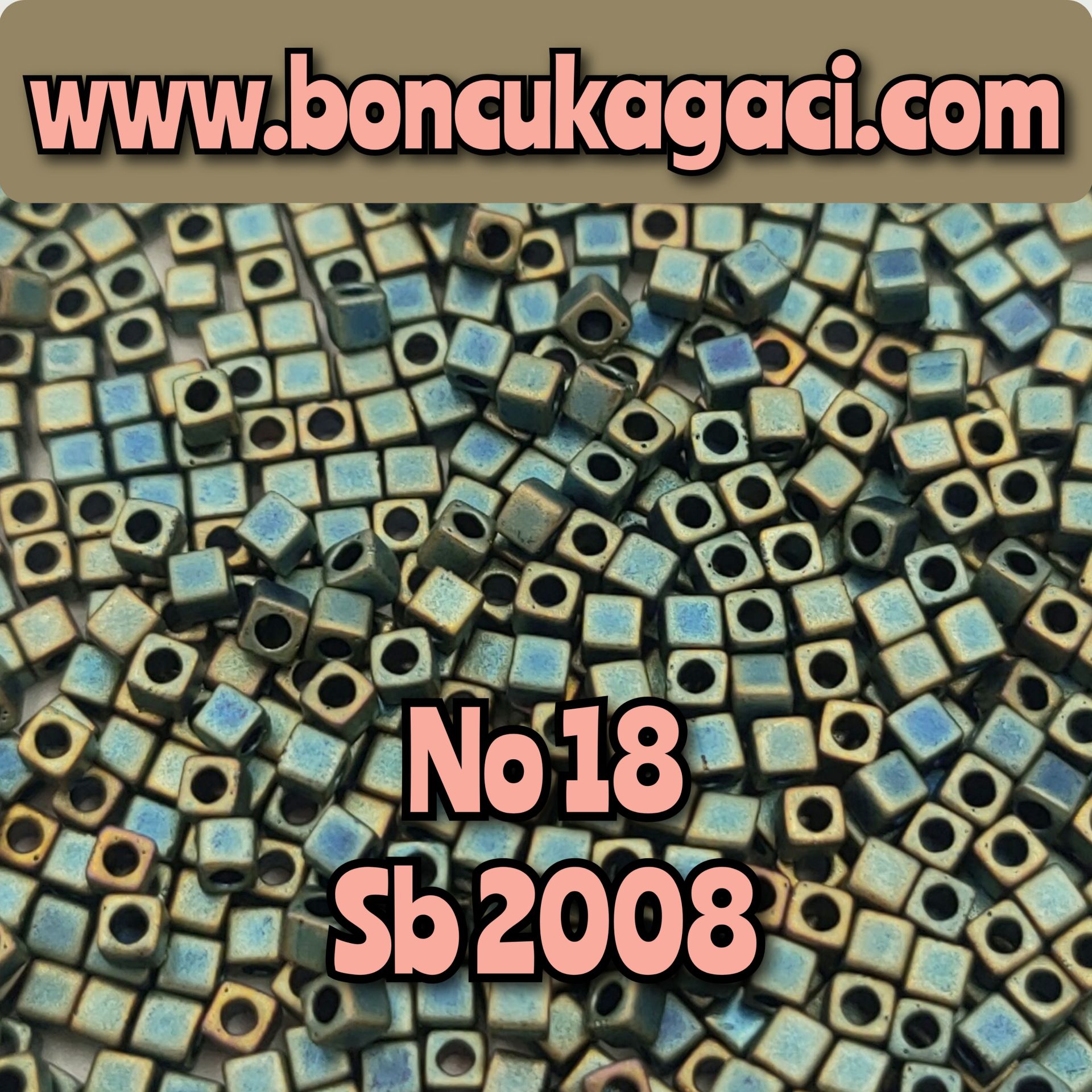 1.8 mm No:18 Miyuki Küp Boncuk , Miyuki Square Boncuk 5 gr Yanar Döner