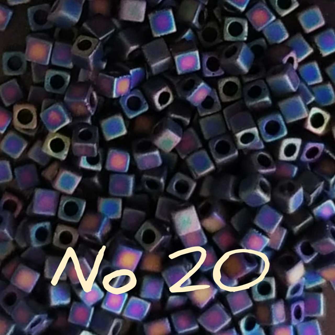 1.8 mm No:20 Miyuki Küp Boncuk , Miyuki Square Boncuk 5 gr Mat Yanar Döner
