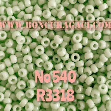 Miyuki Kum Boncuk , Miyuki Round Boncuk 11/0 No:540 R3318 Opak Açık Mint 10 gr