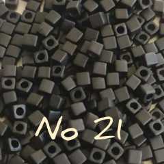 1.8 mm No:21 Miyuki Küp Boncuk , Miyuki Square Boncuk 5 gr Mat Siyah