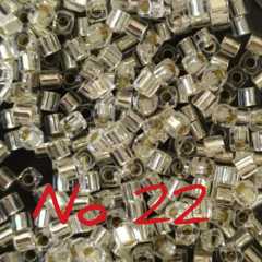 1.8 mm No:22 Miyuki Küp Boncuk , Miyuki Square Boncuk 5 gr Gümüş Renkli